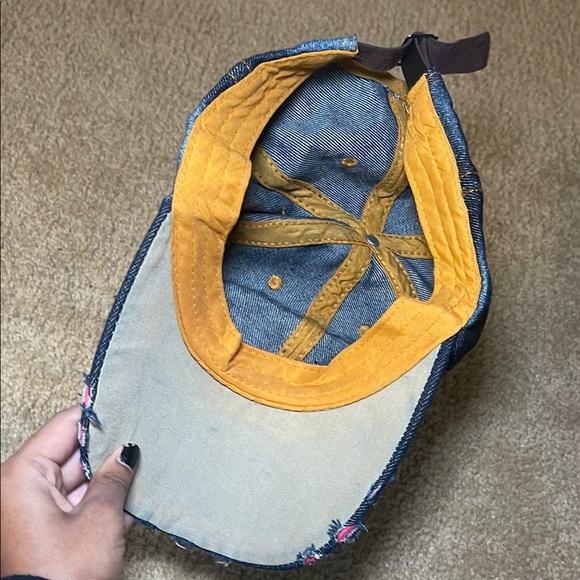 Denim Cap with Colorful Rhinestones - Picture 3 of 4